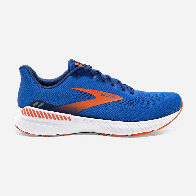 Brooks Launch Gts 8 Israel - Men's Energy Return Road Running Shoes - Blue/Orange/White (49361-NIVF)